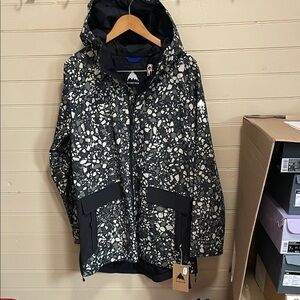 Burton Black Jacket with Cream Speckle Print new with tag